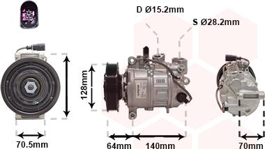 Van Wezel 0301K702 - Компресор, кондиціонер autocars.com.ua