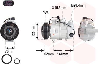 Van Wezel 0301K715 - Компресор, кондиціонер autocars.com.ua