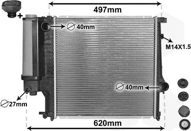 Van Wezel 06002124 - Радіатор, охолодження двигуна autocars.com.ua