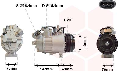 Van Wezel 0600K387 - Компрессор кондиционера avtokuzovplus.com.ua