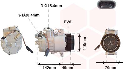 Van Wezel 0600K411 - Компрессор кондиционера avtokuzovplus.com.ua