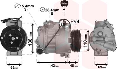 Van Wezel 0600K443 - Компресор, кондиціонер autocars.com.ua