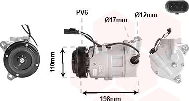 Van Wezel 0601K704 - Компресор, кондиціонер autocars.com.ua