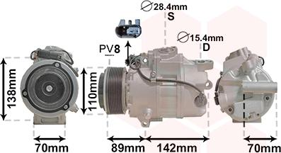 Van Wezel 0601K707 - Компресор, кондиціонер autocars.com.ua