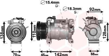 Van Wezel 0700K128 - Компрессор кондиционера avtokuzovplus.com.ua