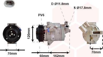 Van Wezel 0800K052 - Компрессор кондиционера avtokuzovplus.com.ua