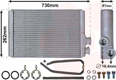 Van Wezel 09006305 - Теплообменник, отопление салона avtokuzovplus.com.ua