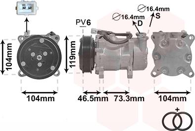 Van Wezel 0900K030 - Компрессор кондиционера avtokuzovplus.com.ua