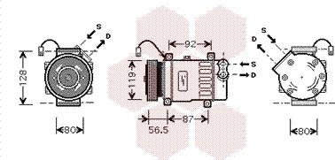 Van Wezel 0900K207 - Компрессор кондиционера avtokuzovplus.com.ua