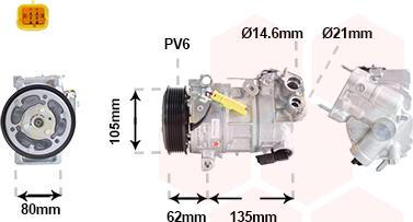 Van Wezel 0901K703 - Компрессор кондиционера avtokuzovplus.com.ua