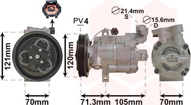 Van Wezel 1300K306 - Компресор, кондиціонер autocars.com.ua