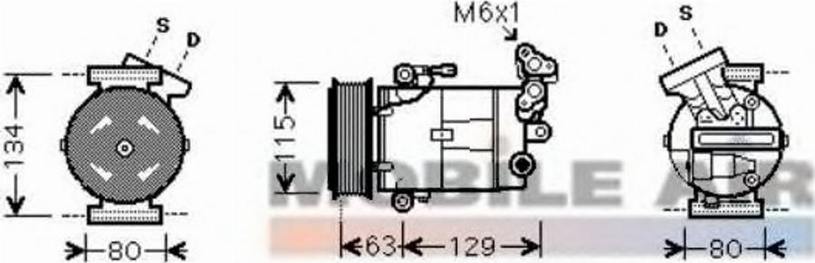 Van Wezel 1300K334 - Компрессор кондиционера avtokuzovplus.com.ua