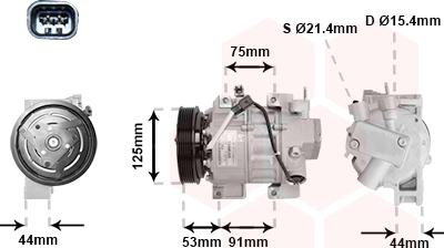 Van Wezel 1300K335 - Компресор, кондиціонер autocars.com.ua