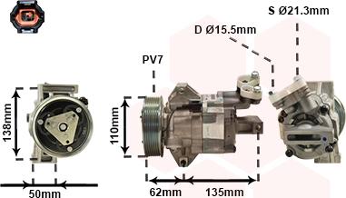 Van Wezel 1300K342 - Компресор, кондиціонер autocars.com.ua