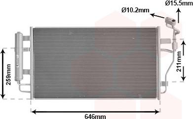 Van Wezel 13015713 - Конденсатор, кондиціонер autocars.com.ua