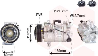 Van Wezel 1301K702 - Компресор, кондиціонер autocars.com.ua