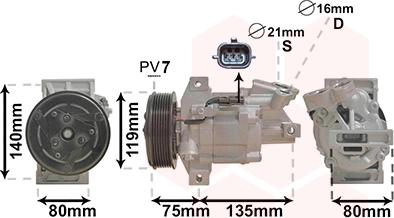 Van Wezel 1501K704 - Компресор, кондиціонер autocars.com.ua