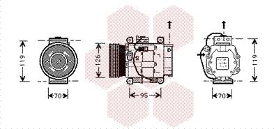 Van Wezel 1700K036 - Компресор, кондиціонер autocars.com.ua