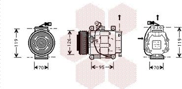 Van Wezel 1700K042 - Компресор, кондиціонер autocars.com.ua