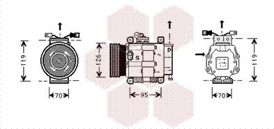 Van Wezel 1700K048 - Компресор, кондиціонер autocars.com.ua