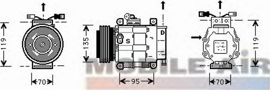 Van Wezel 1700K062 - Компресор, кондиціонер autocars.com.ua