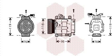 Van Wezel 1700K081 - Компресор, кондиціонер autocars.com.ua