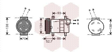 Van Wezel 1700K088 - Компресор, кондиціонер autocars.com.ua