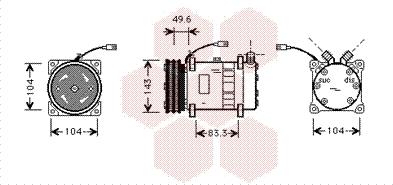 Van Wezel 1700K373 - Компресор, кондиціонер autocars.com.ua