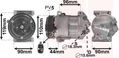 Van Wezel 1700K407 - Компрессор кондиционера avtokuzovplus.com.ua