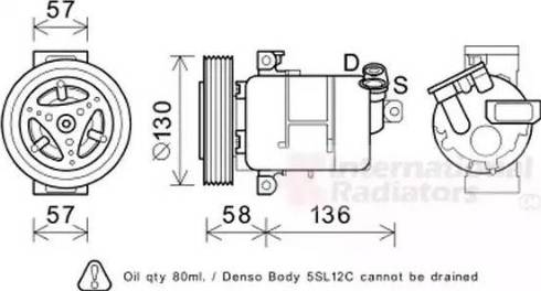 Van Wezel 1700K445 - Компрессор кондиционера autodnr.net