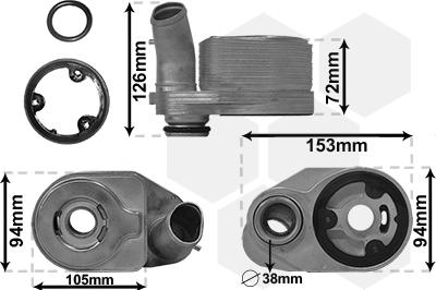 Van Wezel 17013703 - Масляний радіатор, рухове масло autocars.com.ua