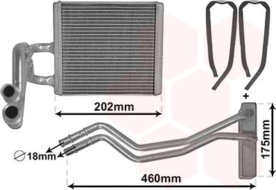 Van Wezel 18006455 - Теплообмінник, опалення салону autocars.com.ua