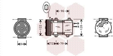 Van Wezel 1800K351 - Компресор, кондиціонер autocars.com.ua