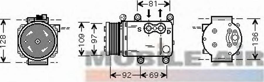 Van Wezel 1800K419 - Компрессор кондиционера avtokuzovplus.com.ua