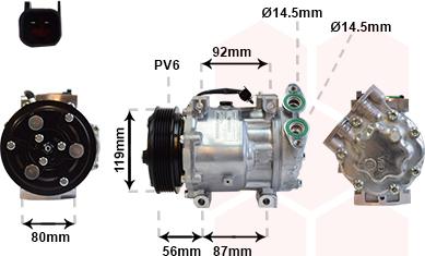 Van Wezel 1800K431 - Компрессор кондиционера avtokuzovplus.com.ua