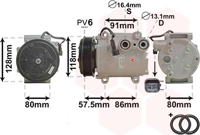 Van Wezel 1800K451 - Компресор, кондиціонер autocars.com.ua