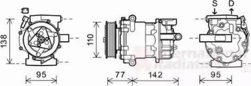 Van Wezel 1800K470 - Компрессор кондиционера avtokuzovplus.com.ua