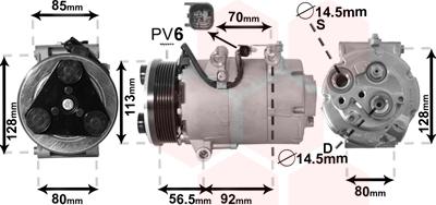 Van Wezel 1800K497 - Компресор, кондиціонер autocars.com.ua