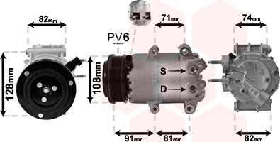 Van Wezel 1800K498 - Компресор, кондиціонер autocars.com.ua