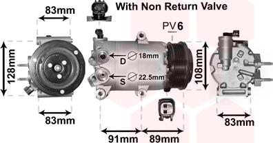 Van Wezel 1800K588 - Компресор, кондиціонер autocars.com.ua