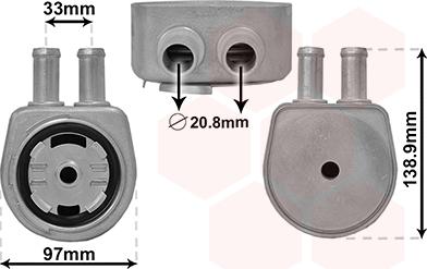 Van Wezel 18013708 - Масляний радіатор, рухове масло autocars.com.ua
