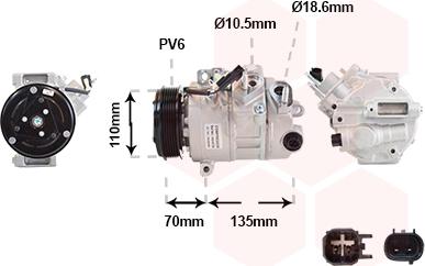 Van Wezel 1801K705 - Компресор, кондиціонер autocars.com.ua