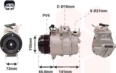 Van Wezel 1801K719 - Компрессор кондиционера avtokuzovplus.com.ua