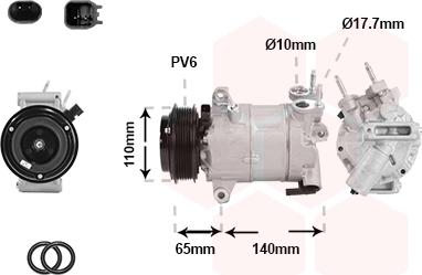 Van Wezel 1801K732 - Компрессор кондиционера avtokuzovplus.com.ua