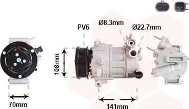 Van Wezel 1801K733 - Компресор, кондиціонер autocars.com.ua