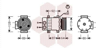 Van Wezel 2100K047 - Компресор, кондиціонер autocars.com.ua