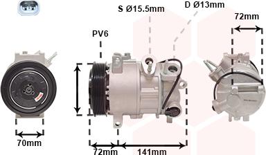 Van Wezel 2101K001 - Компресор, кондиціонер autocars.com.ua