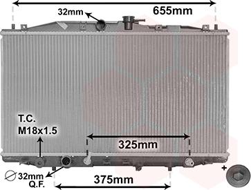 Van Wezel 25002177 - Радиатор, охлаждение двигателя avtokuzovplus.com.ua