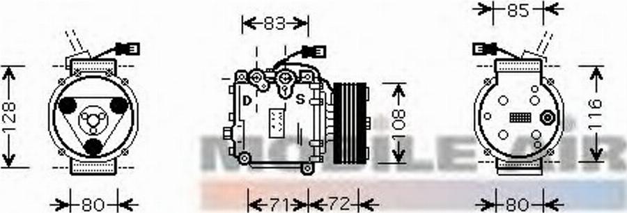 Van Wezel 2500K168 - Компресор, кондиціонер autocars.com.ua