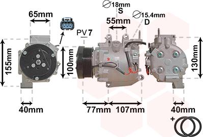 Van Wezel 2500K232 - Компресор, кондиціонер autocars.com.ua